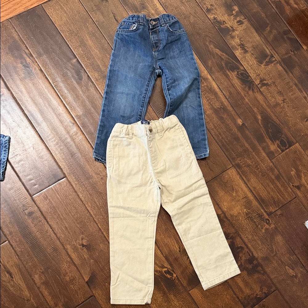 Toddler khaki Pants and Denim Jeans - Beige and Blue